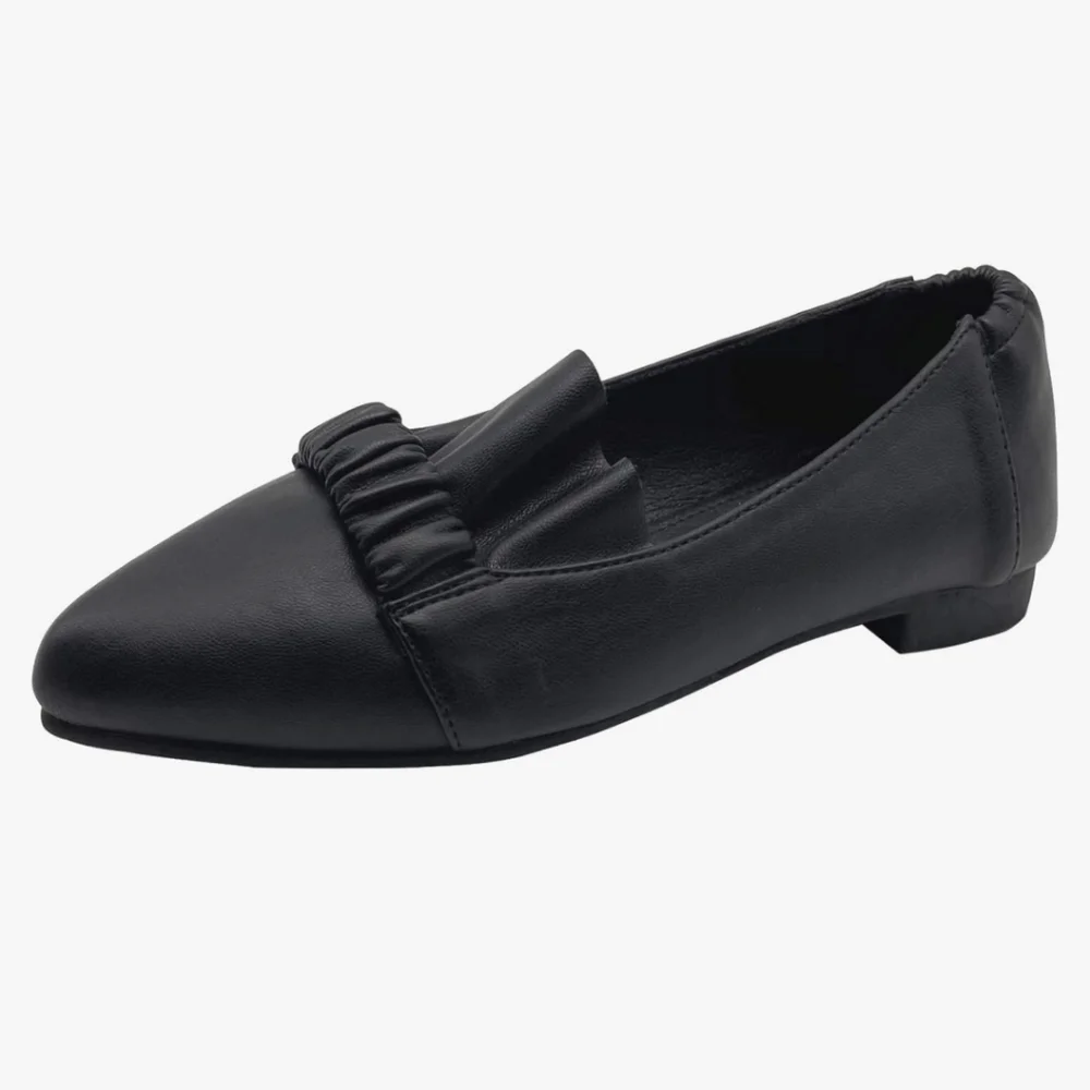 Women's Ruffle Pointy Toe Casual Cute Slip-on Ballet Flat Shoes - NWOT